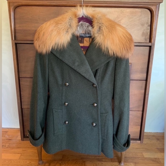 DOLCE & GABBANA FOX FUR TRIM COAT - Picture 3 of 8